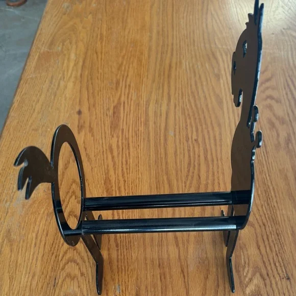 Black Metal Horse Silhouette Wine Holder - Picture 2 of 7